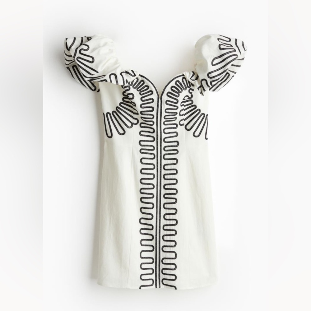 NWT linen off the shoulder dress H&M - Picture 2 of 7